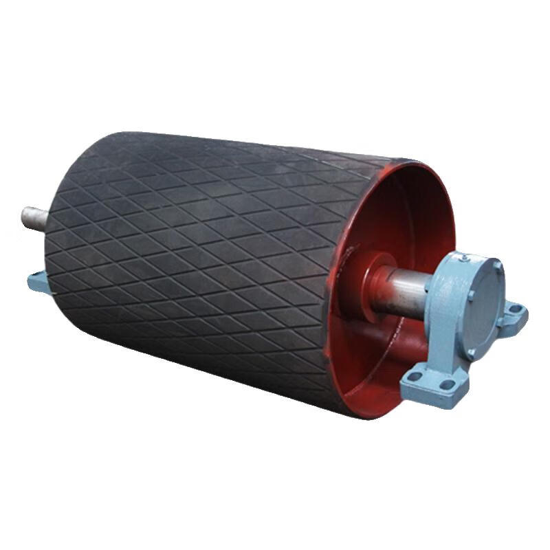 TD75型皮带机传动、改向滚筒与包胶托辊的耐磨性能及电动滚筒应用